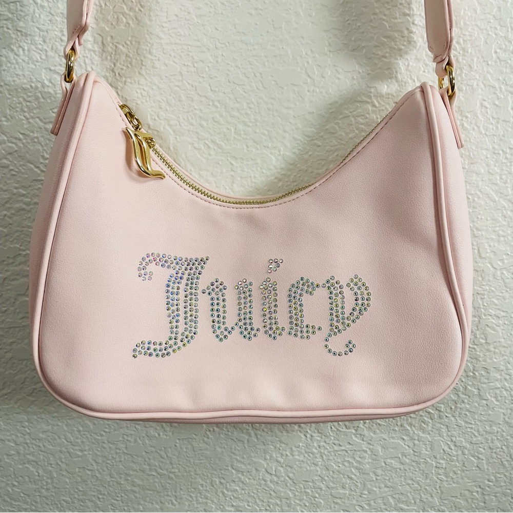 Juicy Couture Pink Rhinestone Obsession Crossbody Womens Purse Bag